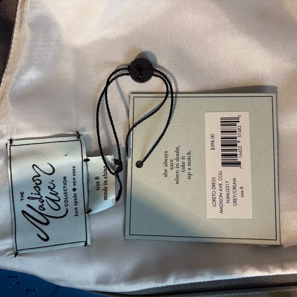 Kate Spade Madison Ave Collection Gray and White Ombre Dress 10 NWT - Picture 8 of 9